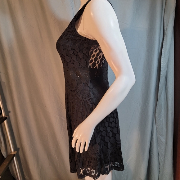 😍 NWOT Mini Black Lace Dress 👗 - Picture 4 of 14